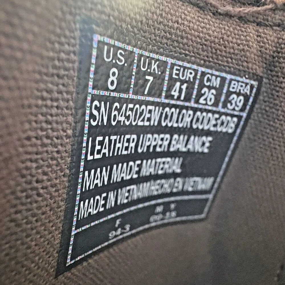 Skechers‎ Mens 8 EW Braver Rayland Loafers Brown Leather Memory Foam Low 64502EW